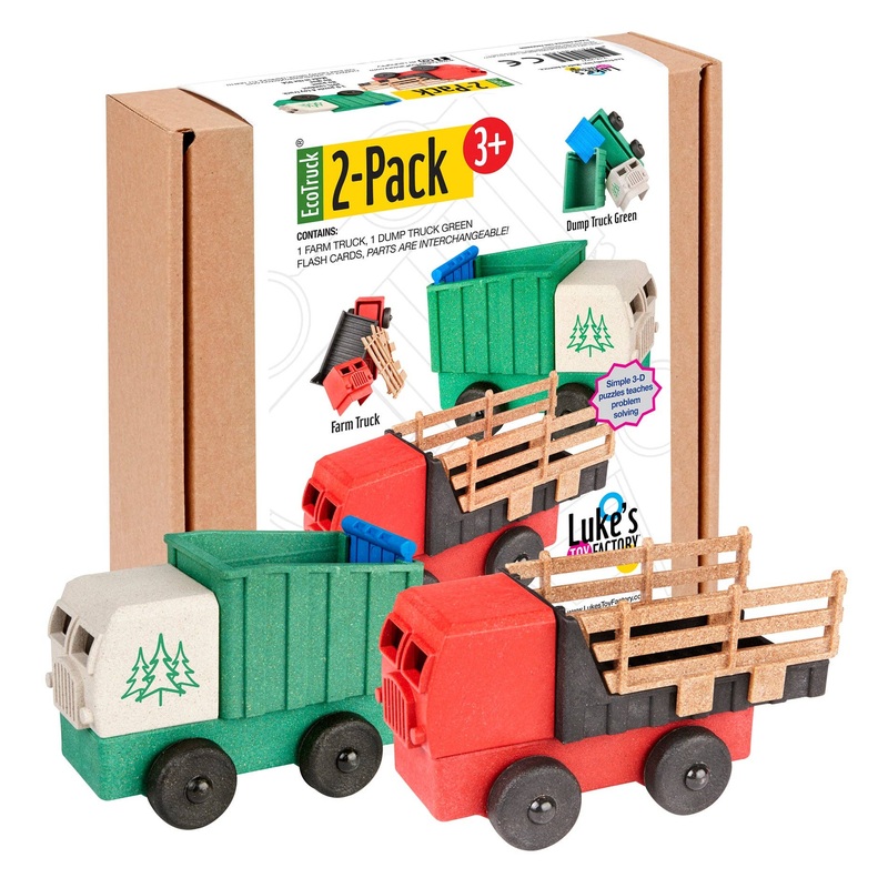 Farm Truck & Green Dump Truck 2 Pack