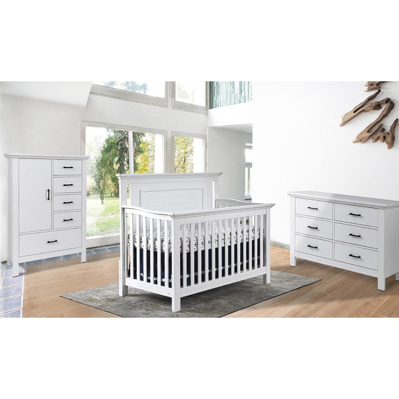 Fawn Baby Yosemite 3 Piece Nursery Set – Flat Top Crib in Vintage White