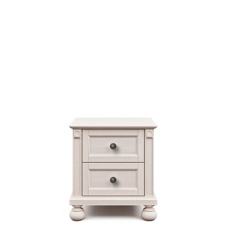 Romina Dakota Nightstand Ash CMH22 Pewter Swirl Knob