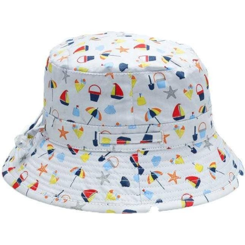 Sun Hats UPF 50+ Pure Cotton with Toggle for Baby and Kids Seaside Small