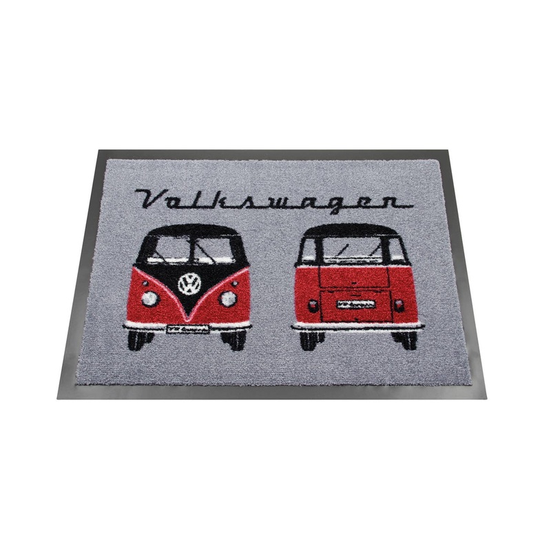 VW T1 Bus Home Camper Doormat 70x50cm – Front & Back/BK& RD