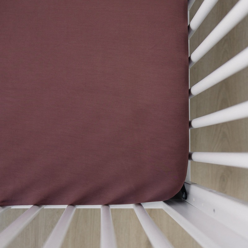 Bamboo Stretch Crib Sheet | Plum