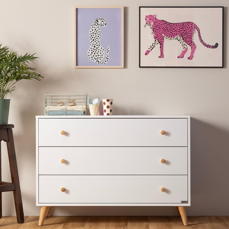 dadada Baby Austin 3-Drawer Dresser white + natural