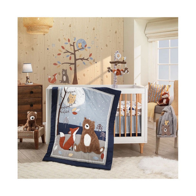 Lambs & Ivy Sierra Sky 3-Pc – Quilt, sheet & crib skirt