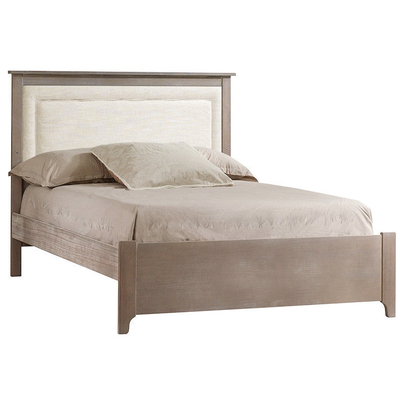 NEST Emerson Double Bed 54″ with Low Profile Footboard, Rails & Upholstered Panel Talc Owl