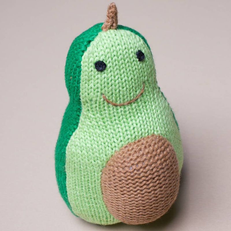Organic Baby Toy – Avocado Rattles (Handmade) 5.5″t X 3″w X 2″d