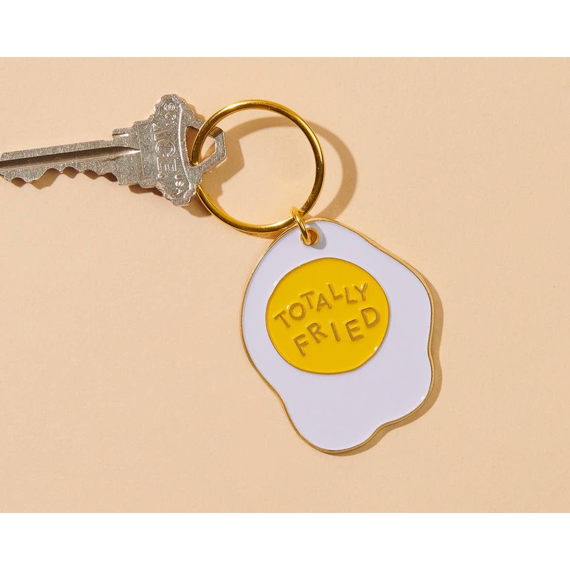 Totally Fried Egg Enamel Food Keychain – Foodie, Bakery