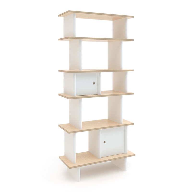 Vertical Mini Library Birch/White