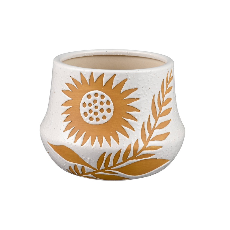 Annie Decorative Sunflower Ceramic Vase Home Decor: Small