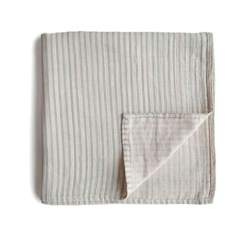 Mushie Muslin Swaddle Blanket Rainbows