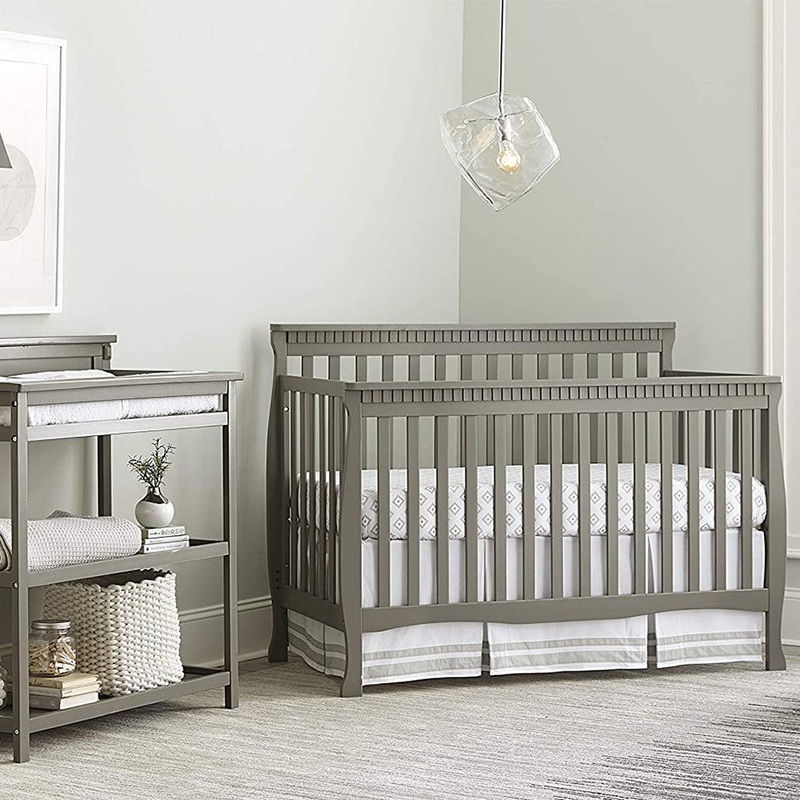 Westwood Emery Slat Convertible Crib In Grey