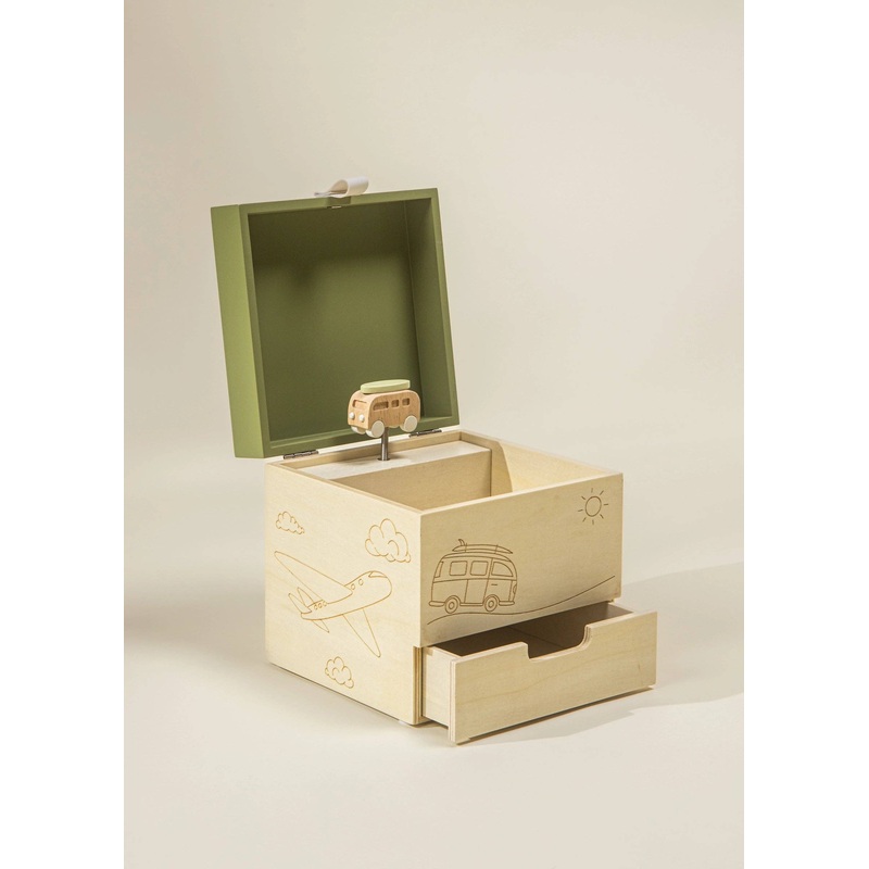Wooden Musical Souvenir Box – Travel
