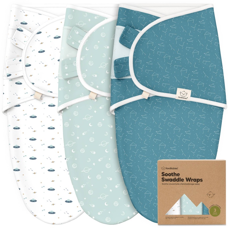 3pk Soothe Baby Swaddles 0-3 Months, Sleep Sack for Newborns Galaxy OS 0-3M