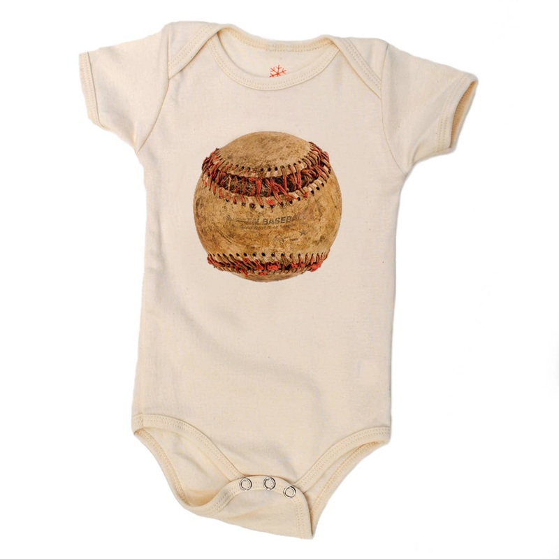 Baseball Organic Baby Onesie 3-6M
