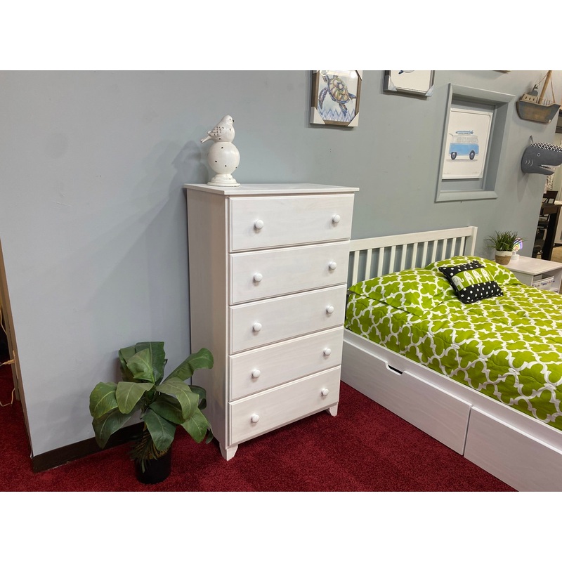 Clearance Molly Monkey Signature 5 Drawer Dresser in White Wash Whitewash
