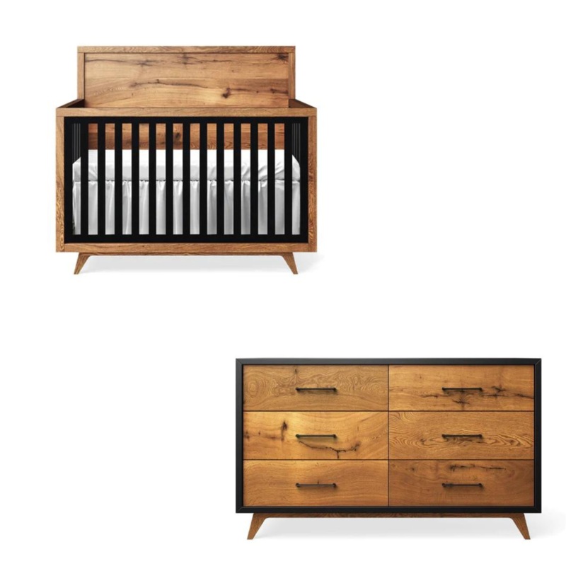 Romina Uptown Collection 4-in-1 Crib and Double Dresser Black