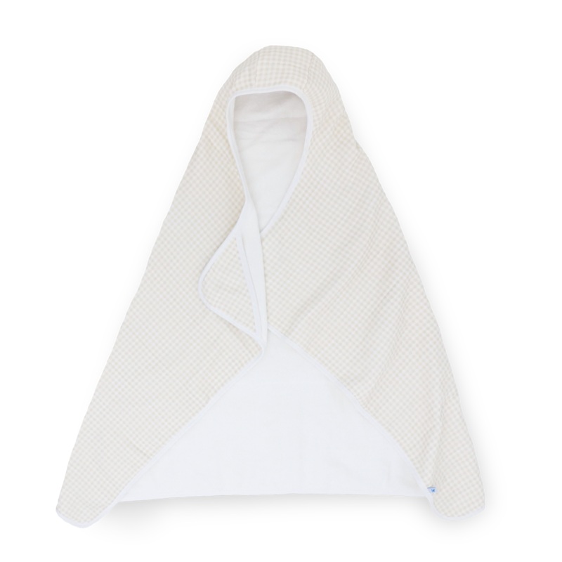 Toddler Hooded Towel – Tan Gingham Tan Gingham