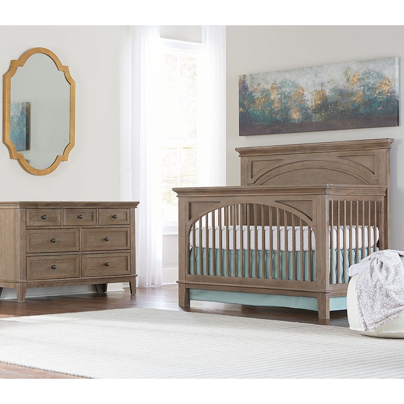Westwood Leland 2 Piece Nursery Set – Crib and 6 Drawer Dresser in Sandwash