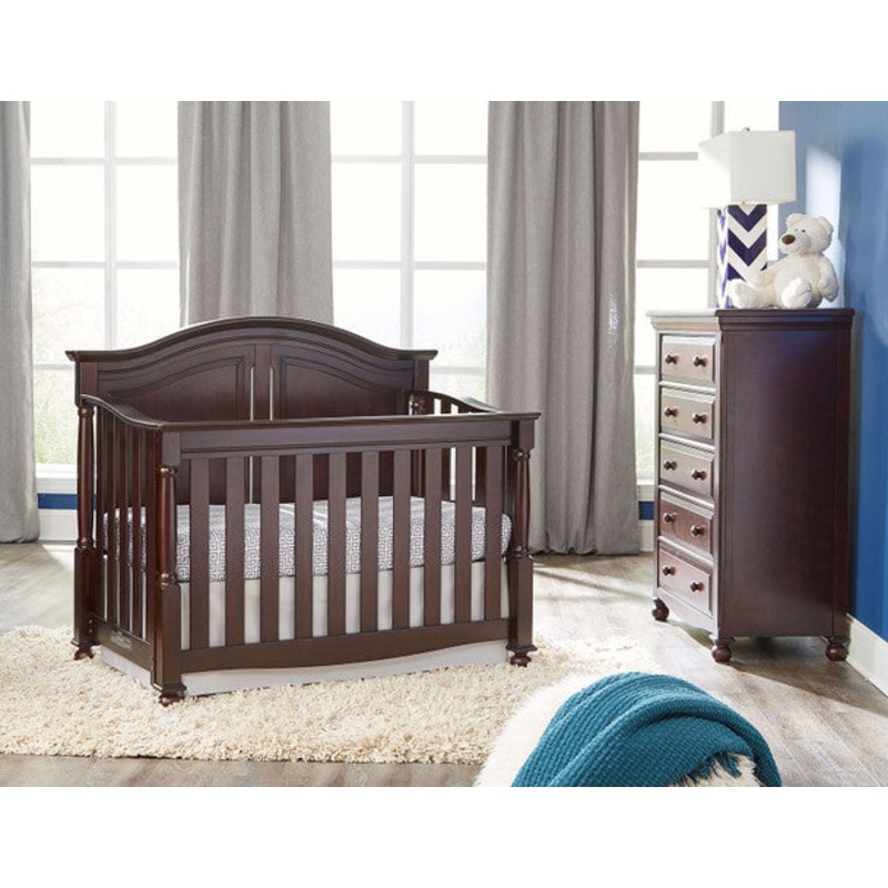 Westwood Monterey Collection 2 Piece Nursery Set Crib and 5 Drawer Dresser in Chocolate Mist
