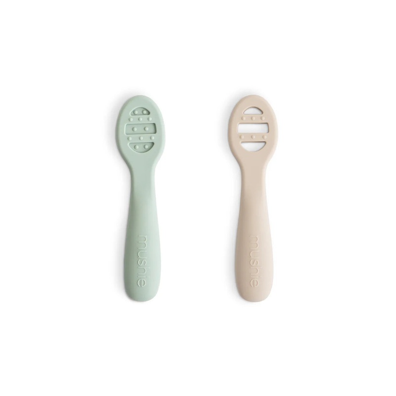 Mushie First Feeding Baby Spoons Blush/Shifting Sands