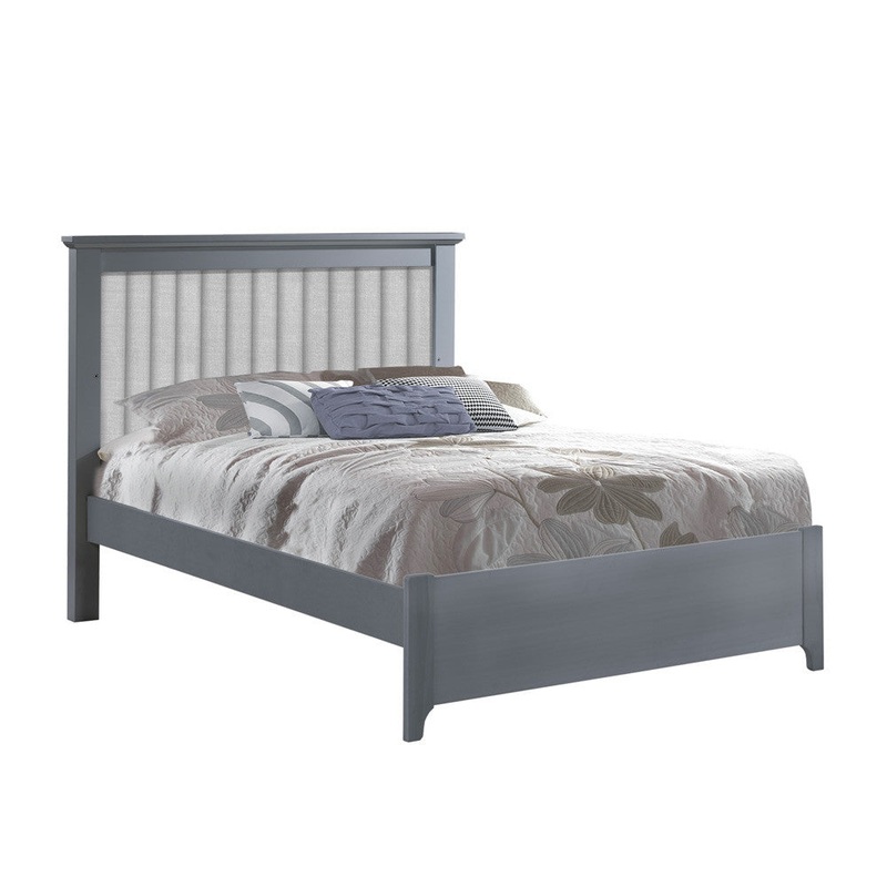 Natart Taylor Double Bed Low Profile (54″) Linen Grey Elephant Grey