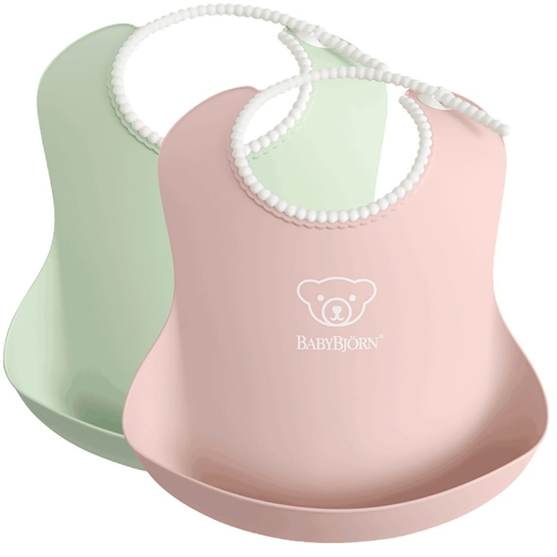 Open Box Soft Bib 2-Pack Powdered Green/Pink