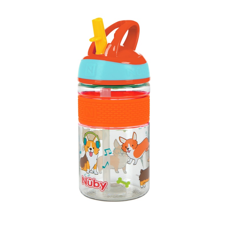 Thirsty Kids FREE STYLE Hard Straw Water Bottle Corgis