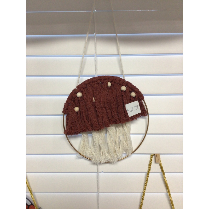 Yarn Mushroom Wall Hanging