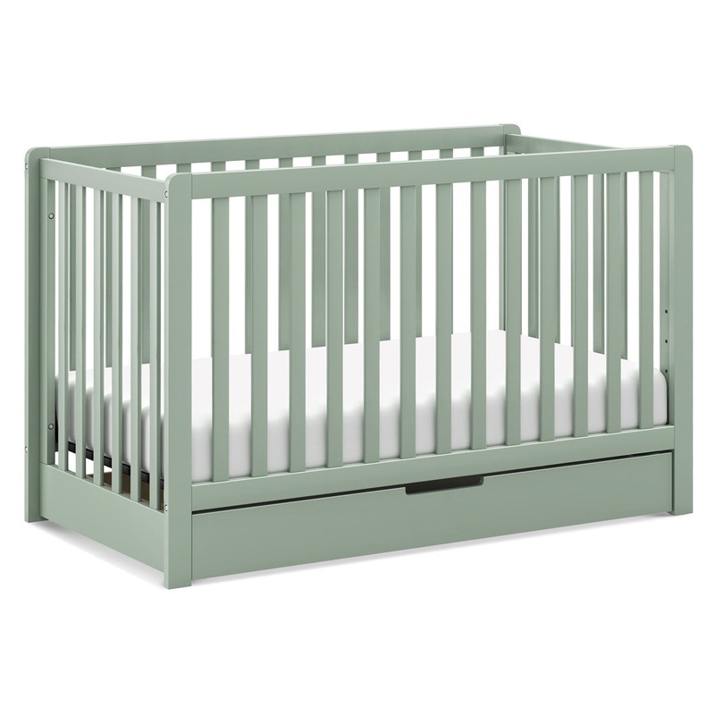 Colby 4-in-1 Convertible Crib with Trundle Drawer Light Sage
