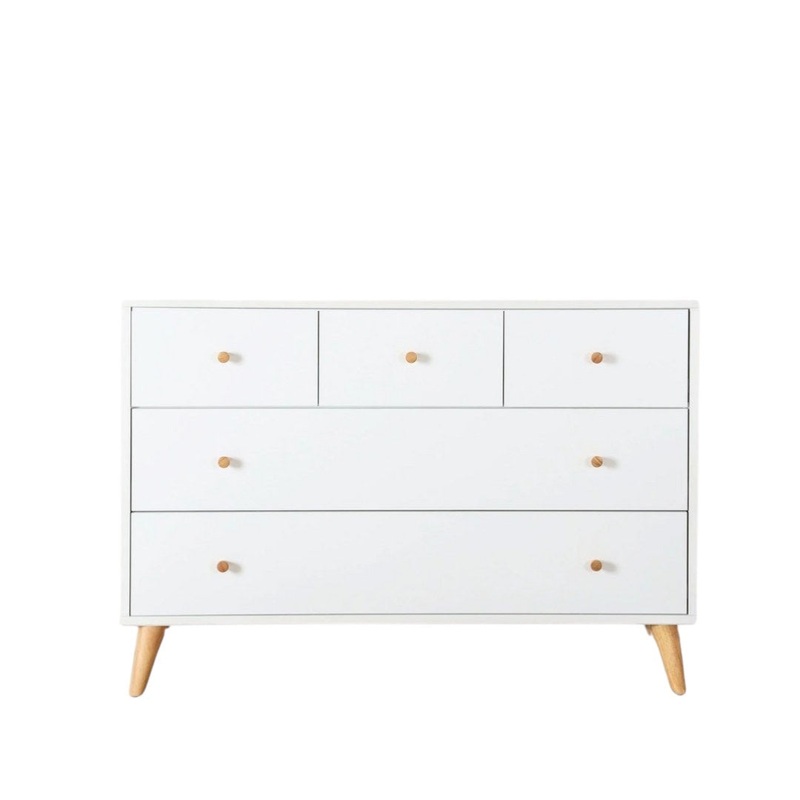 dadada Austin 5-Drawer Dresser White / Natural