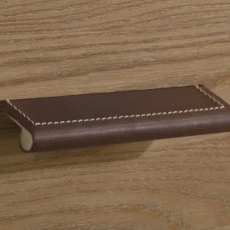 Natart Toscano Drawer Handles in Dark Brown Leather