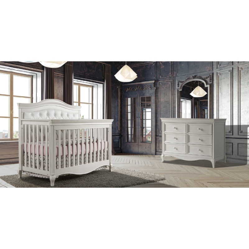Pali Diamante Forever Crib in Vintage White White Panel