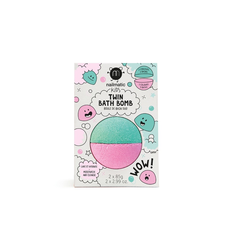 Twin bath bomb: Pink/Green Lagoon
