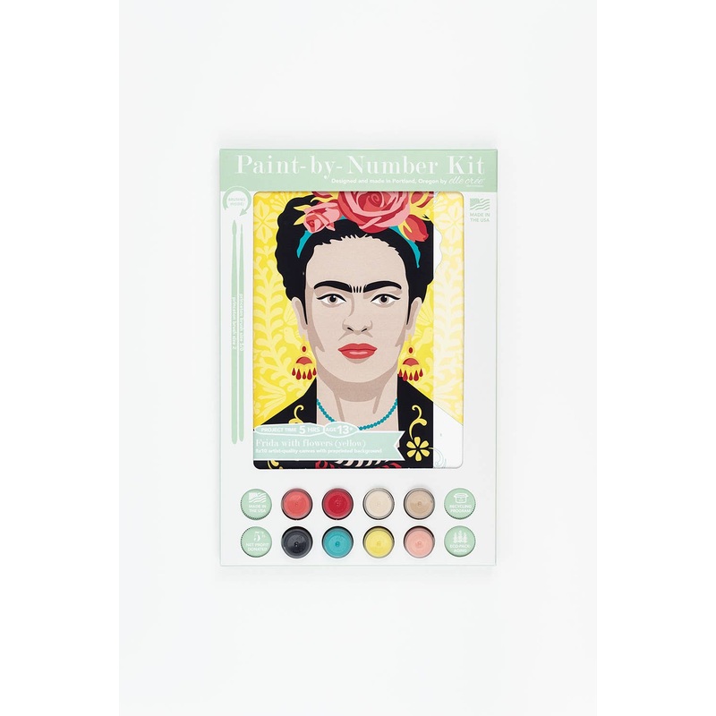 Yellow Frida with Flowers Paint-by-Number Kit