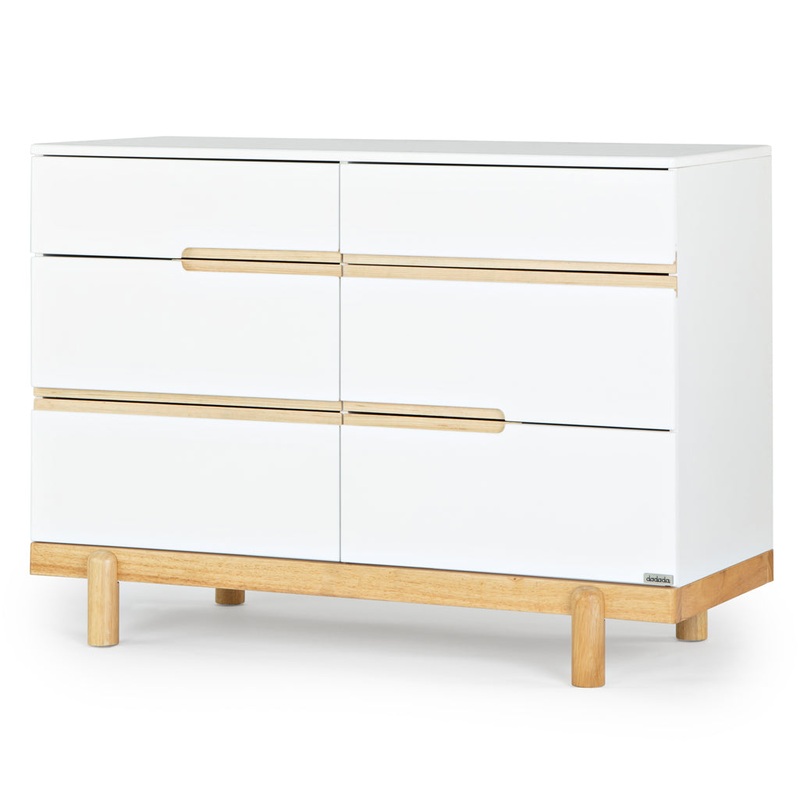 Bliss 6-Drawer Dresser White/Natural