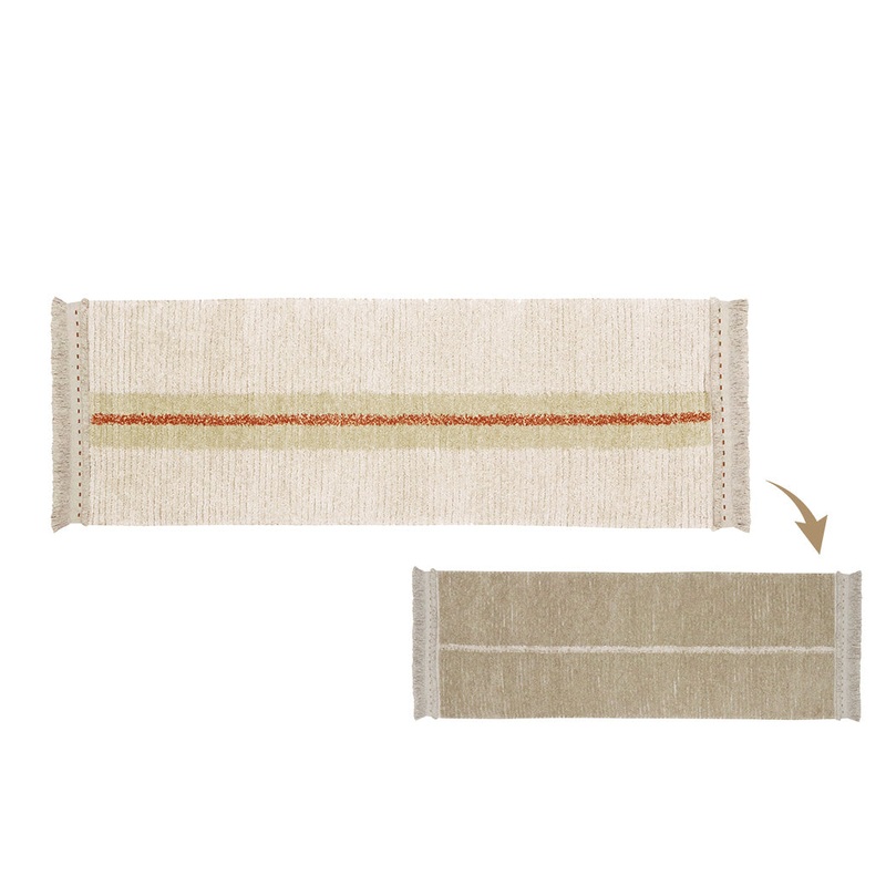 Duetto Reversible Washable Rug Sage 2′ 7″ x 7′ 6″