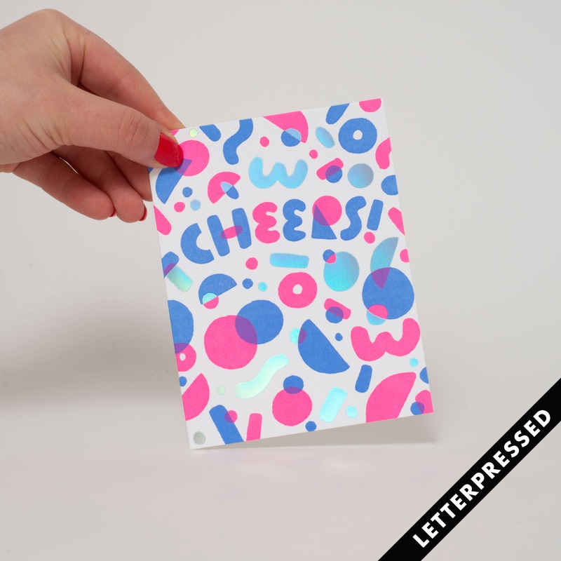 Confetti Cheers Letterpress Greeting Card by Hello!Lucky
