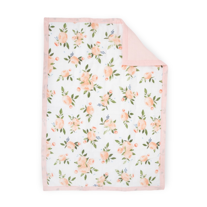 Cotton Muslin Toddler Comforter – Watercolor Roses Grande 2 Watercolor Roses Grande