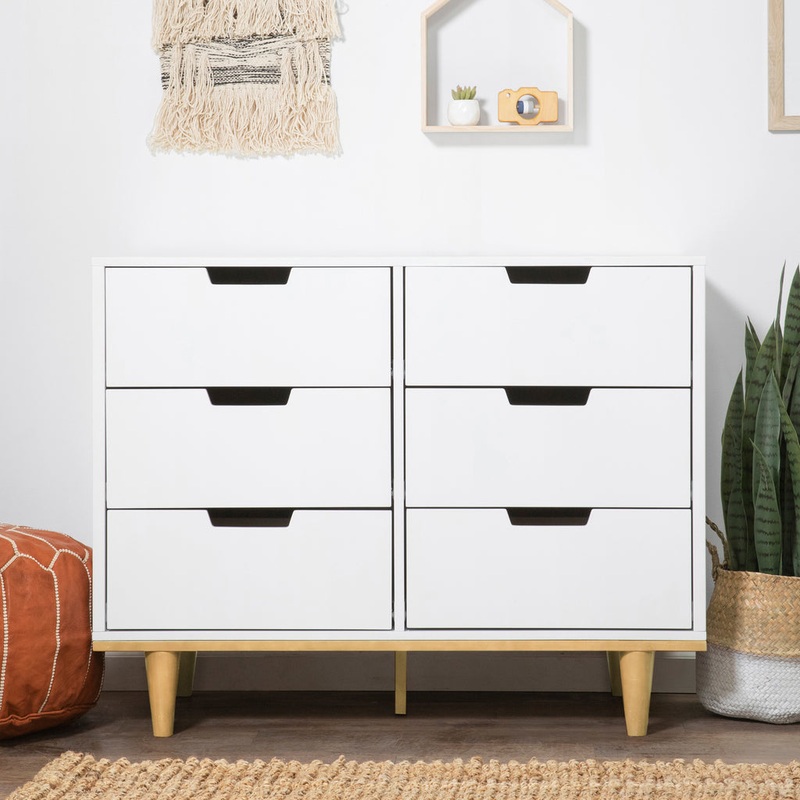 DaVinci Marley 6-Drawer Double Dresser White / Natural