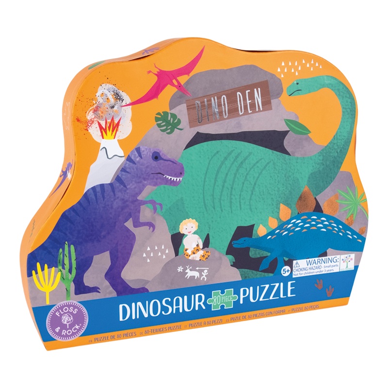 Dino 80pc “Diplodocus” Shaped Jigsaw with Shaped Box