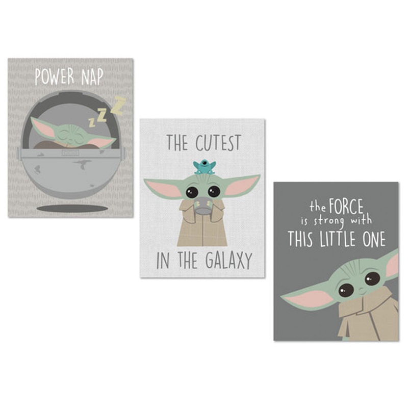 Lambs & Ivy Star Wars Mandalorian The Child Baby Yoda Unframed Wall Art Unframed Wall Art (3 Prints)