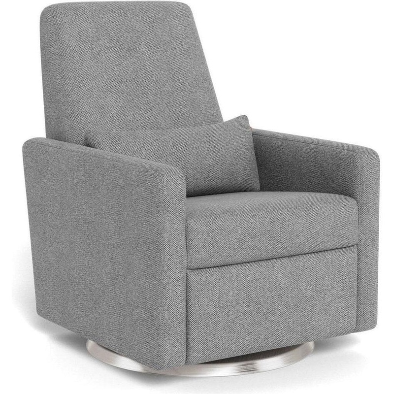 Monte Design Grano Glider Recliner w/Swivel Aluminum Base Pebble Grey Performance Weave w/ Stainless base