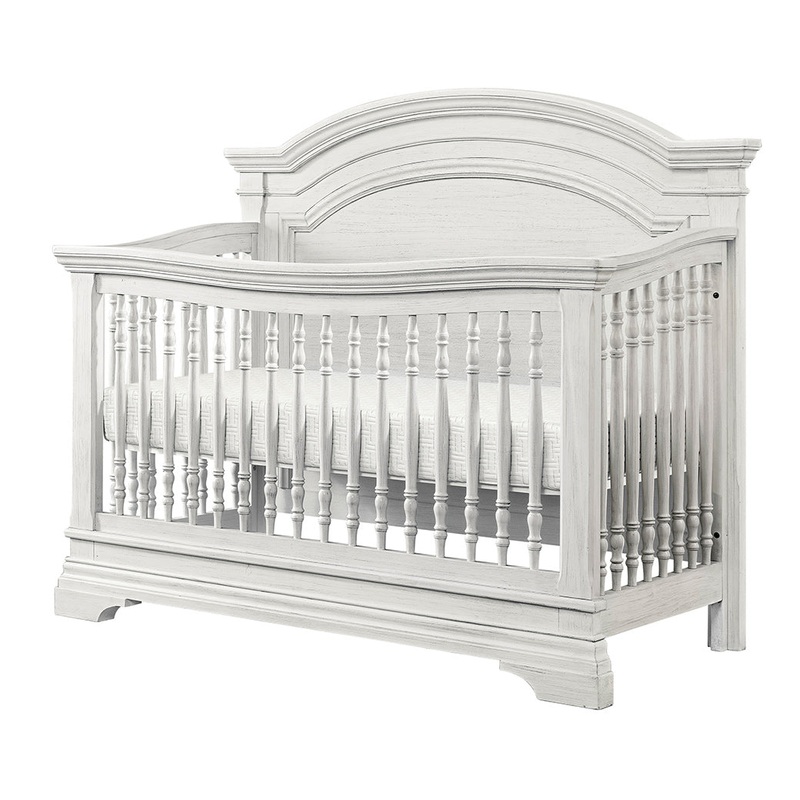 Olivia Arch Top Convertible Crib Brushed White