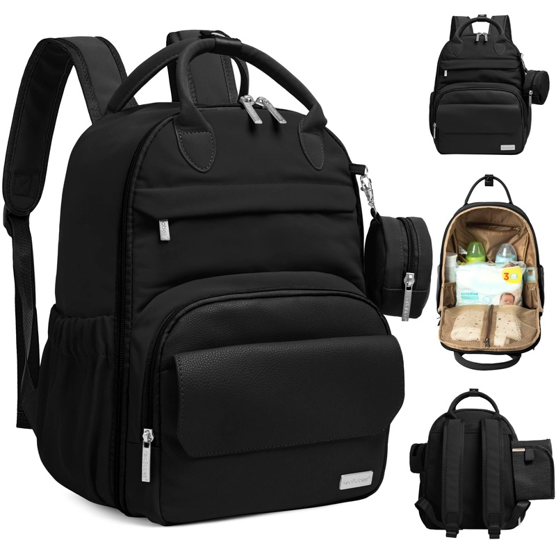 Play Diaper Backpack Keababies Regular Trendy Black