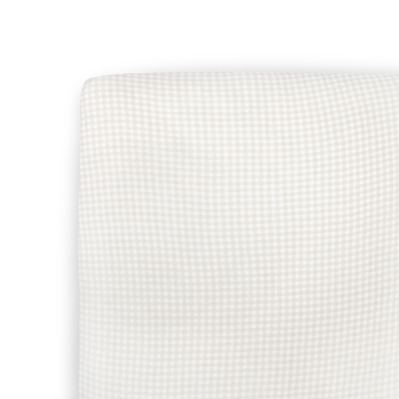 Stretch Knit Crib Sheet – Tan Gingham Tan Gingham