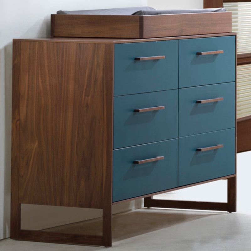 Tulip Rio Double Dresser in Walnut/Matt Ocean