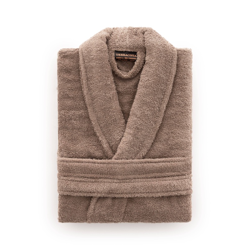 100% Combed Cotton Bathrobe 550 Gr. Taupe XS/S