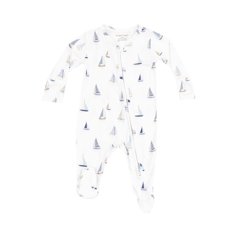 Angel Dear 2 Way Zipper Footie Sailboats 3-6M