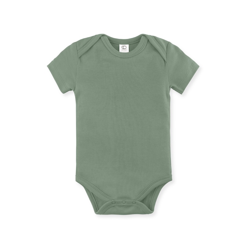 Short Sleeve Classic Organic Baby Bodysuit | Thyme 0-3M