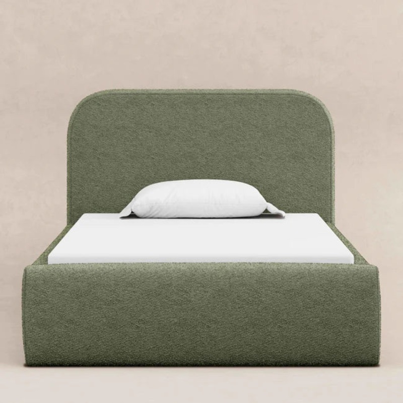 Babyletto Nara Twin Bed Performance Olive Boucle